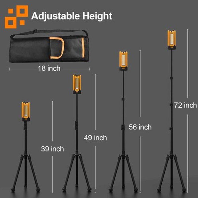 iodoo 13200mAh Rechargeable Solar Work Light, IPX4 Waterproof with Folding Stand Support and Portable Carrying Bag, 8000 Lumen Stepless Dimmable, 4 Lighting Modes, White/Warm/Warm White (Remote)