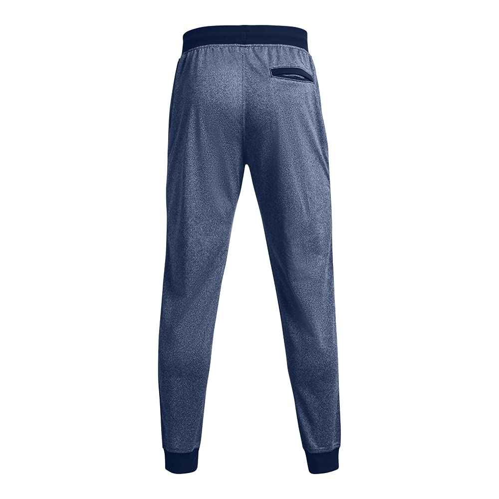 Under Armour Men's Tricot Joggers, Academy Blue Full Heather (408)/White, Small