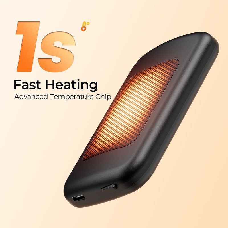 Hotdot Hand Warmers Rechargeable, Heat Levels (104–122°F), Real-Time Temp & Battery Display, Electric Hand Warmers, Fast Heating, Fits in Gloves/Pocket, Gifts for Women & Men