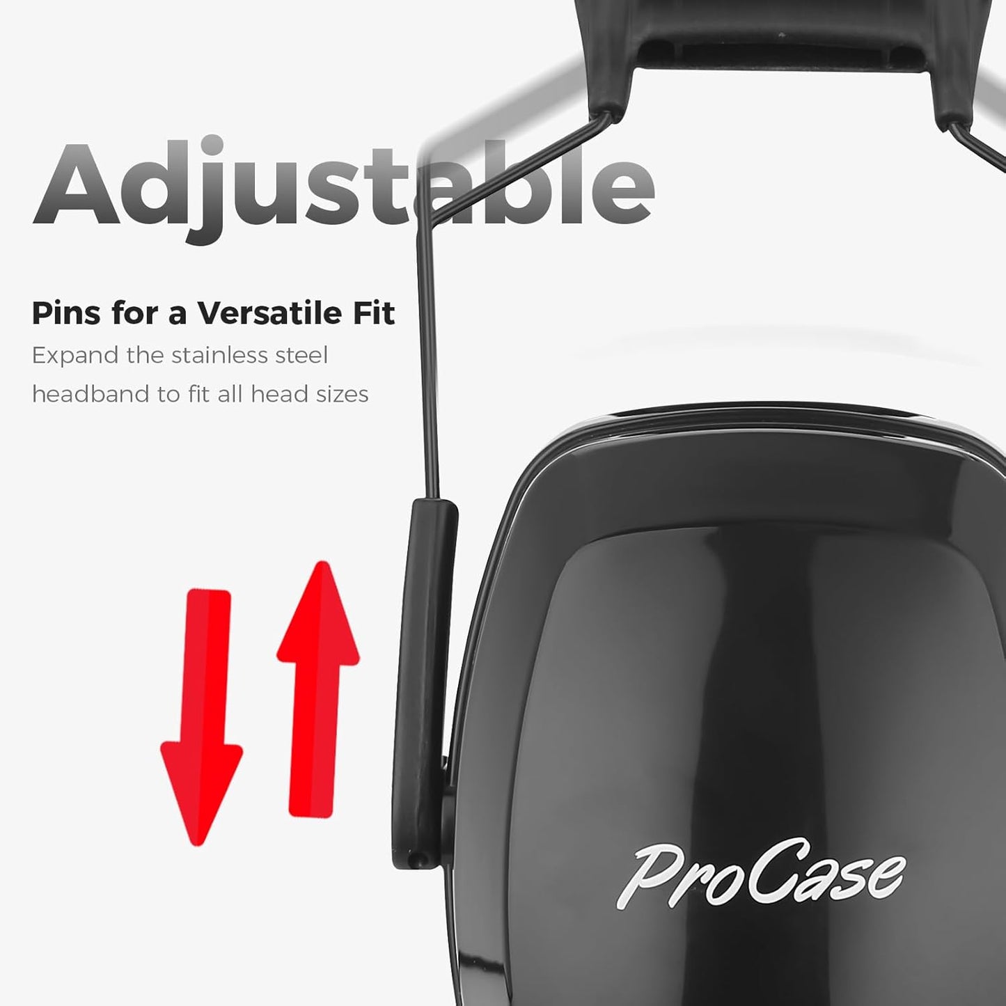 ProCase Noise Cancelling Ear Muffs - SNR 33dB Hearing Protection Headphones for Work & Shooting | Black