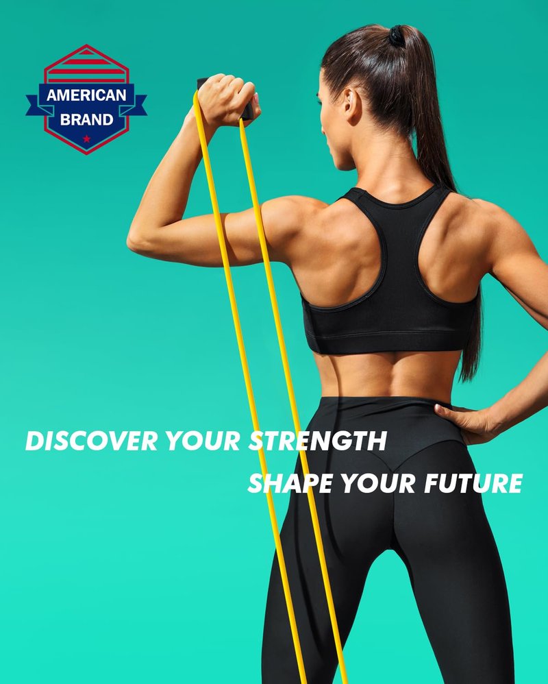 12 Pack Figure 8 Resistance Bands Set - Exercise Bands for Back, Arms, Shoulders & Legs - Ideal for Stretching, Physical Therapy, Yoga, Pilates - Home Gym Equipment for Women & Men (20LBS)