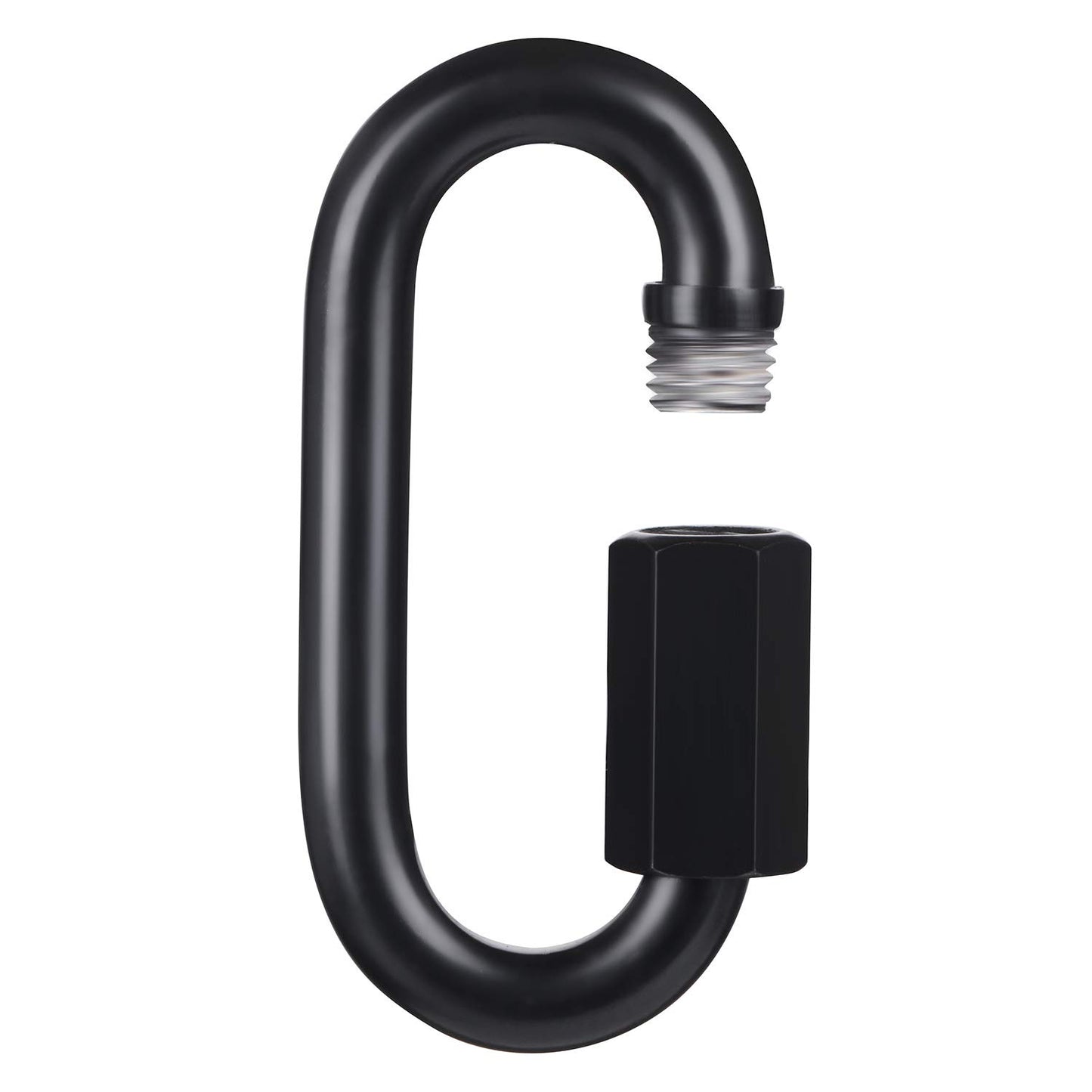 BEWISHOME D Shape Locking Carabiner, Black Quick Links,8 PCS Chain Links, Heavy Duty Chain Connector,Black,HDK04H