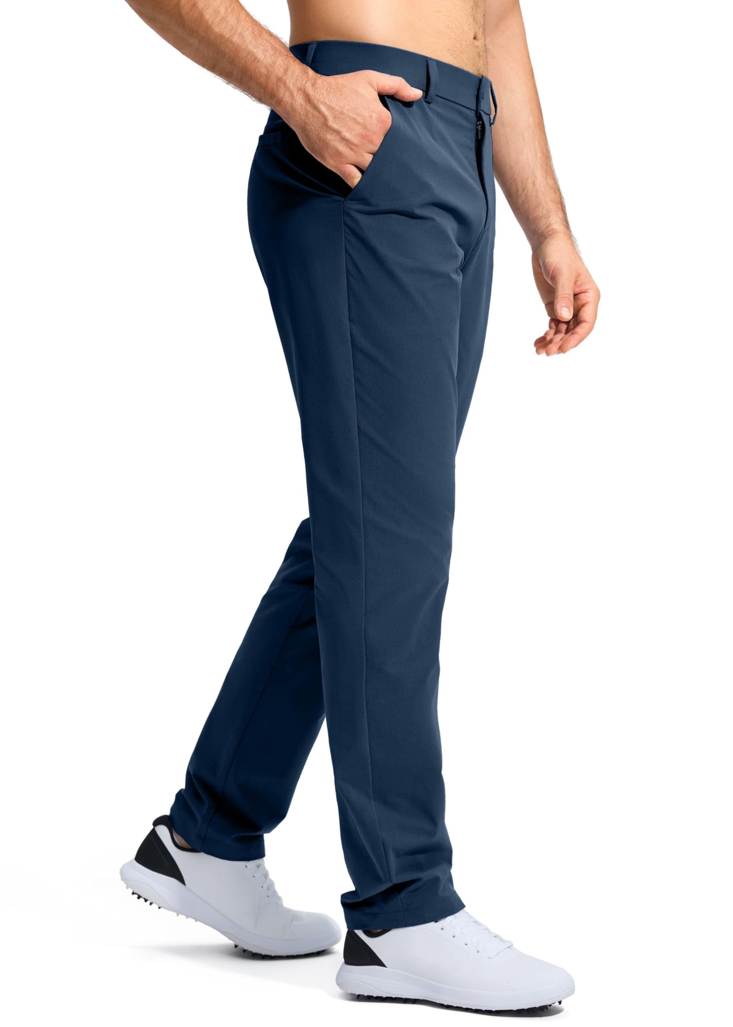 Pudolla Men's Golf Pants Mens Stretch Dress Pants 32 Lightweight Quick Dry Casual Slacks Work Pants with Pockets(Navy 40Wx32L)