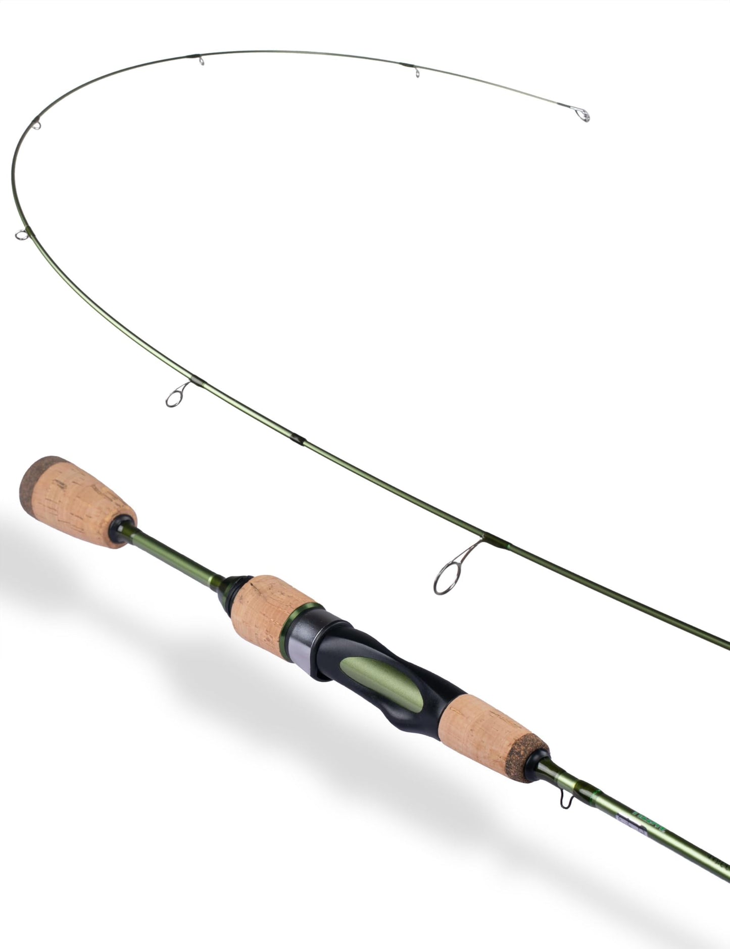 LITTMA Wild Streams Ultralight Spinning&Casting Trout Rod, 2-Piece Fishing Rod for Crappie, Panfish & Micro Fishing, Green Carbon Fiber Blank with Cork Handle, 5’6”/6’/6’6”/7’
