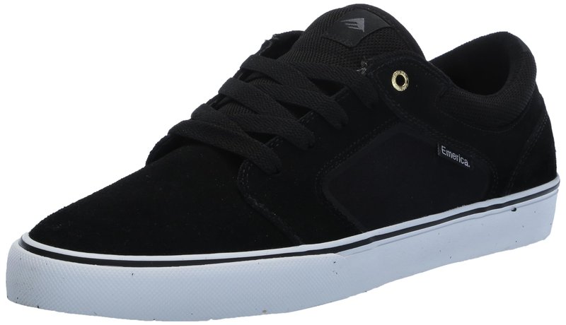 Emerica Cadence – Vulcanized Grip, Streamlined, Clean Single-Piece Vamp, Cushioned Fit, Outstanding Boardfeel, Everyday Sneakers Black/White/Gold
