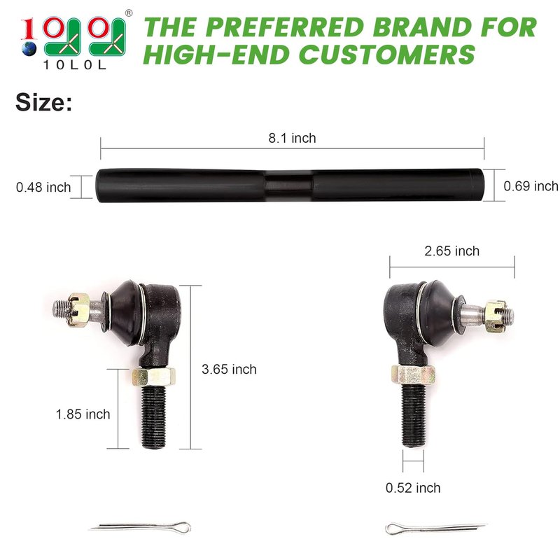 10L0L Golf Cart Steering Tie Rod End Shaft Assembly Kit fits EZGO TXT Medalist Marathon 1994-2001,Replace OEM# 70074-G01, 70074G01, 70074-G02, 70074G02