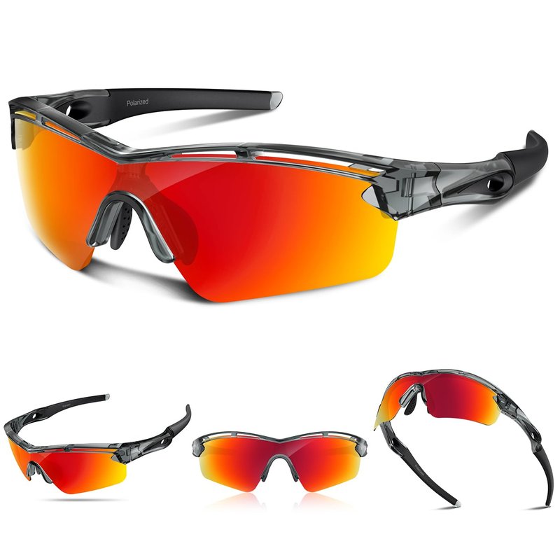 Rosemal Sports Sunglasses Polarized Cycling Sunglasses Running Driving Fishing Hiking for Men Women UV400 TAC TR90