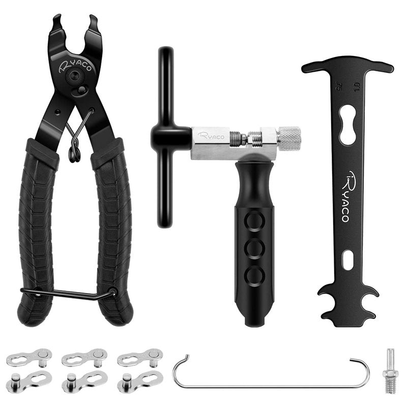 Ryaco Bike Chain Tools Set, Bicycle Link Plier, Chain Cutter, Chain Inspection Caliper Included for 6/7/8/9/10 Speed Chains Link Repair, Professional Tool Kit, Suit for Road Mountain Sports Bike