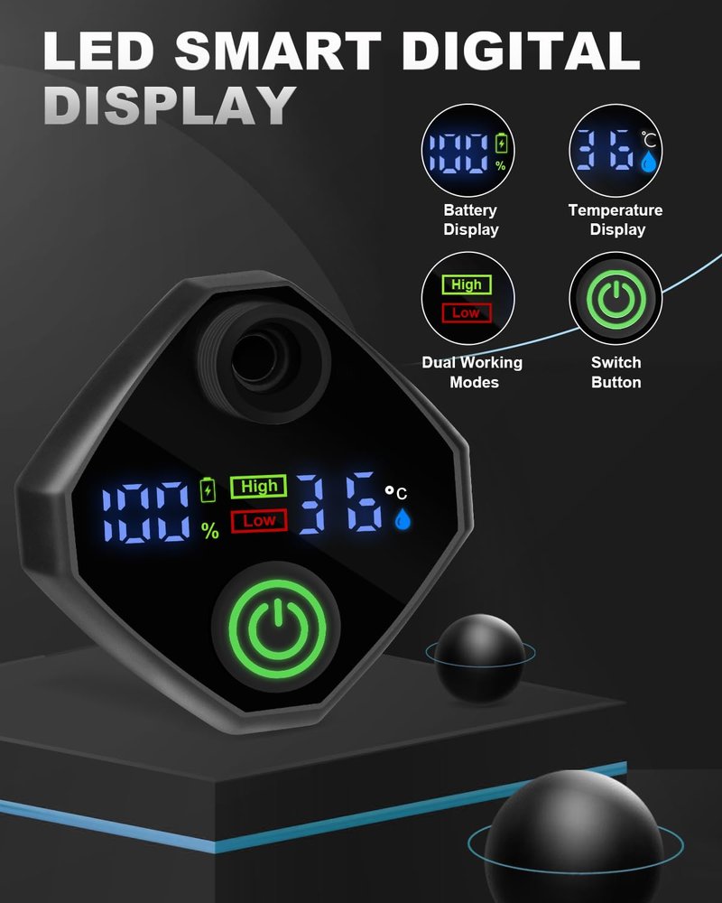 AUTOPkio Portable Camping Shower, Upgraded Outdoor Shower with 6000mAh Rechargeable Battery Pump & Digital Display for Hiking, Travel, Car, Pet Bath, Watering, Emergency