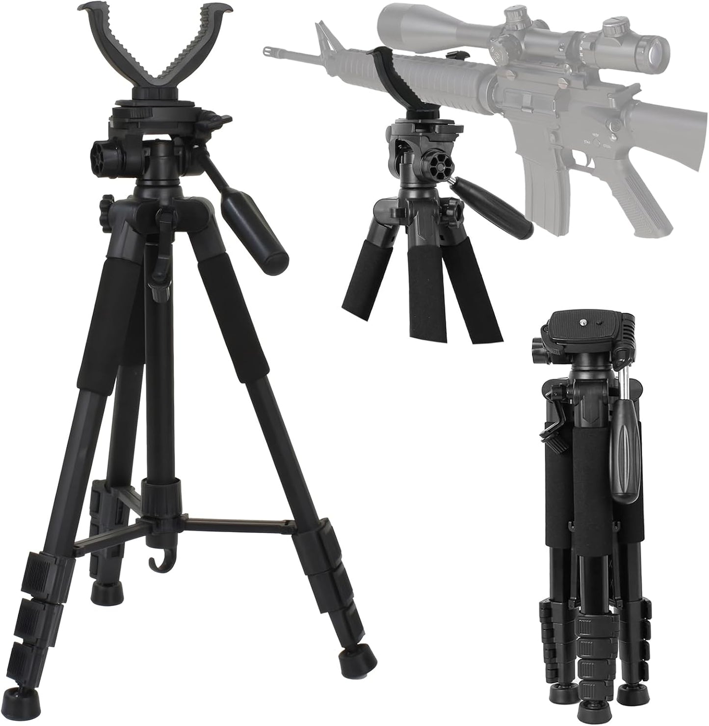Rifle Shooting Rest Tripod - V Yoke Bracket for Stable Gun Support | Lightweight Aluminum Construction