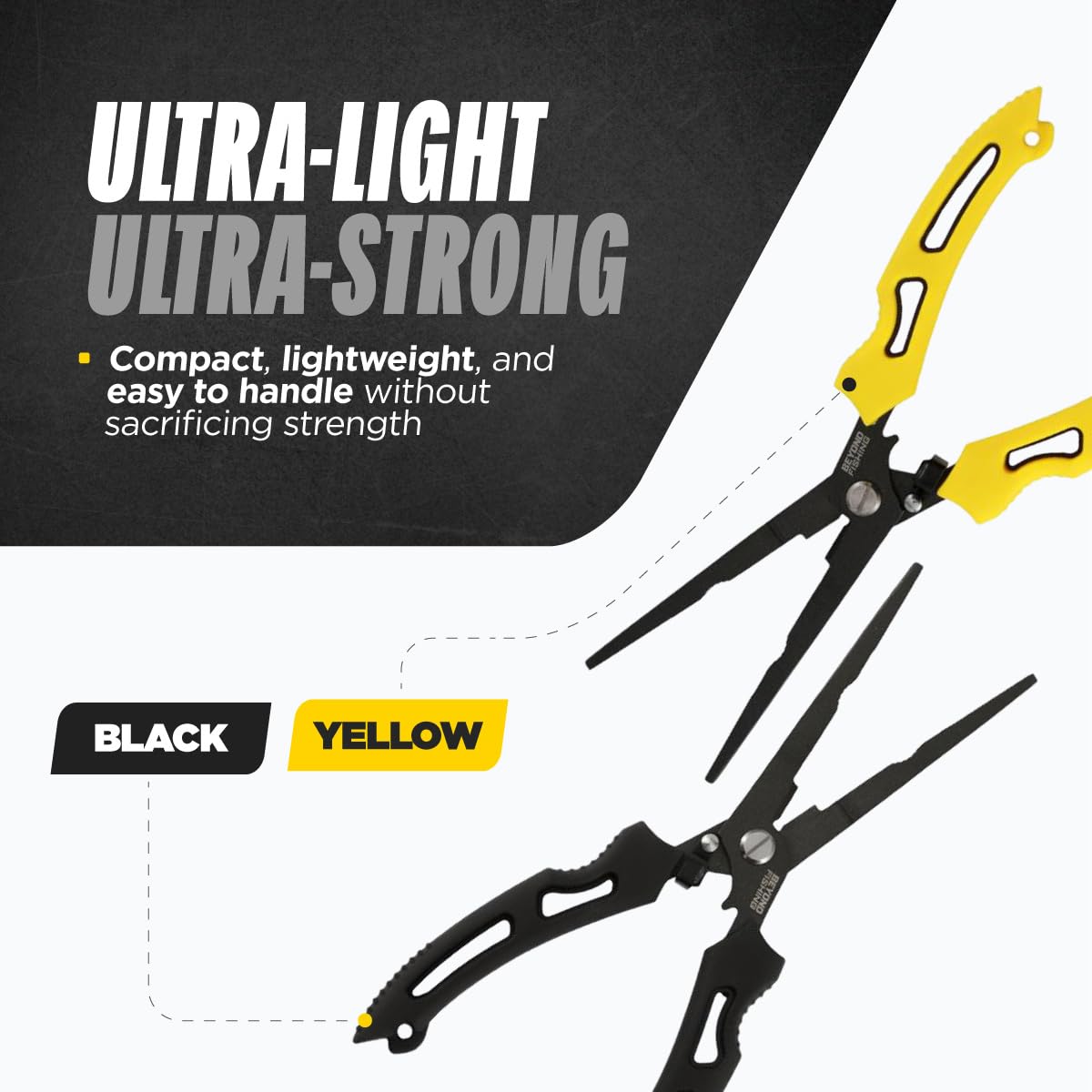 Beyond Fishing Long Nose Pliers 8.5 in - Yellow