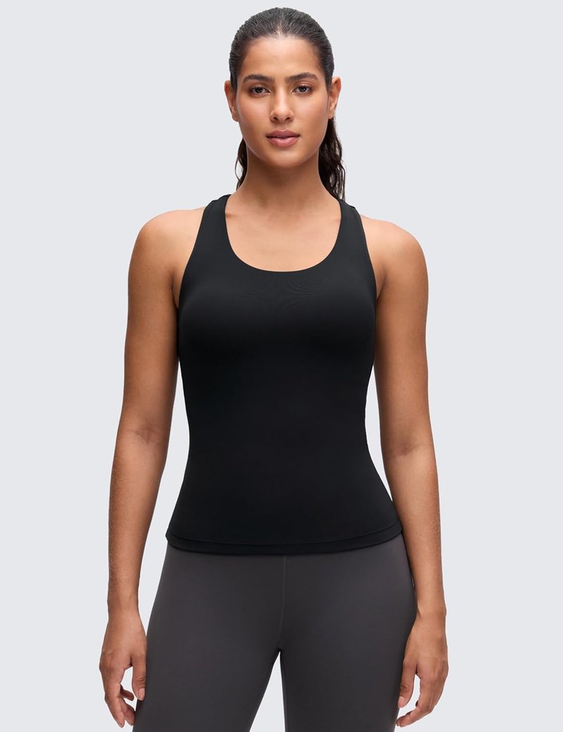 Butterluxe Workout Racerback Tank Tops for Women - Padded Spandex Athletic Yoga Shirts | Comfortable Fit