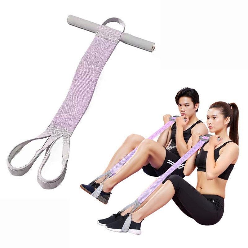 2025 New Yoga Pedal Resistance Fabric Band with Handles Anti-Broken Elastic Sit Up Pull Rope for Strength Training 120lb Full-Body Excercise Band Portable Unisex Resistance Exercise Bands (Purple)
