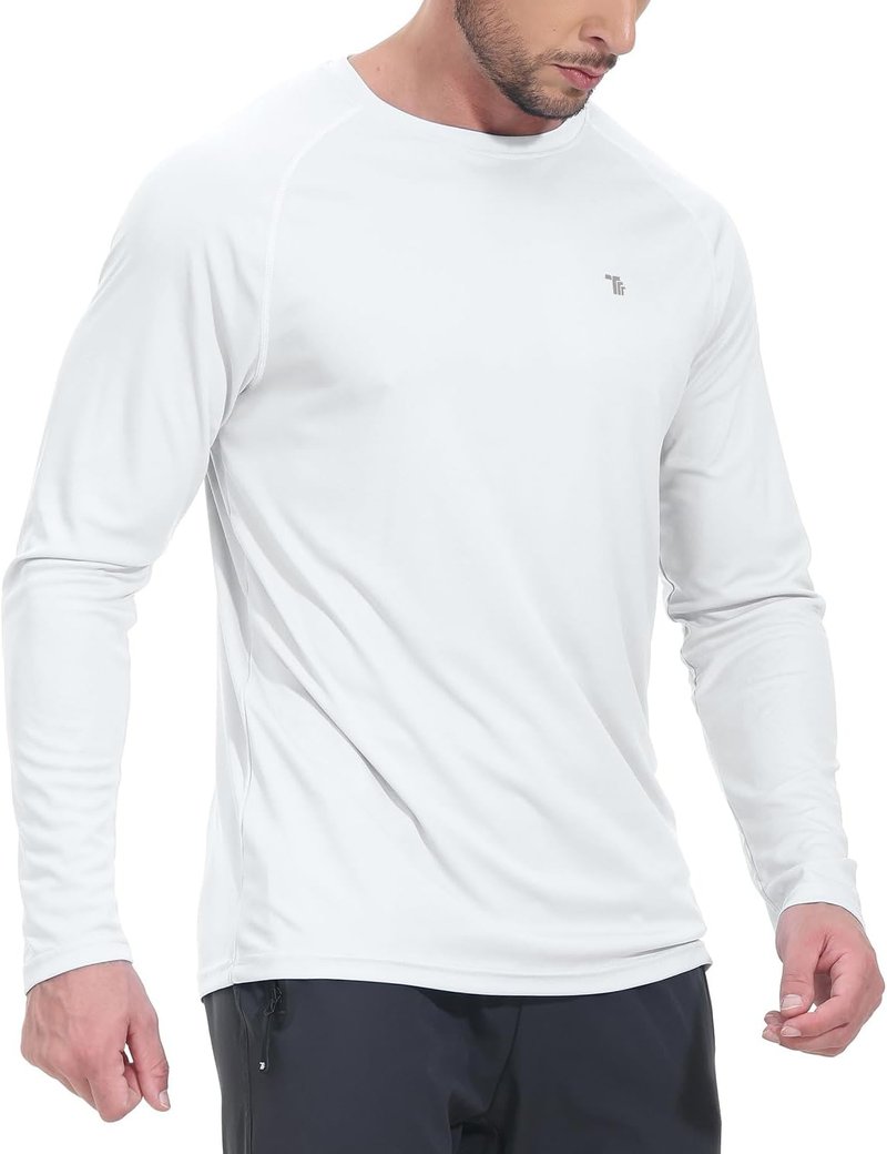 Mens Sun Protection Hiking Shirt - Lightweight Long Sleeve UPF 50+ UV Block | Ideal for Fishing & Swimming
