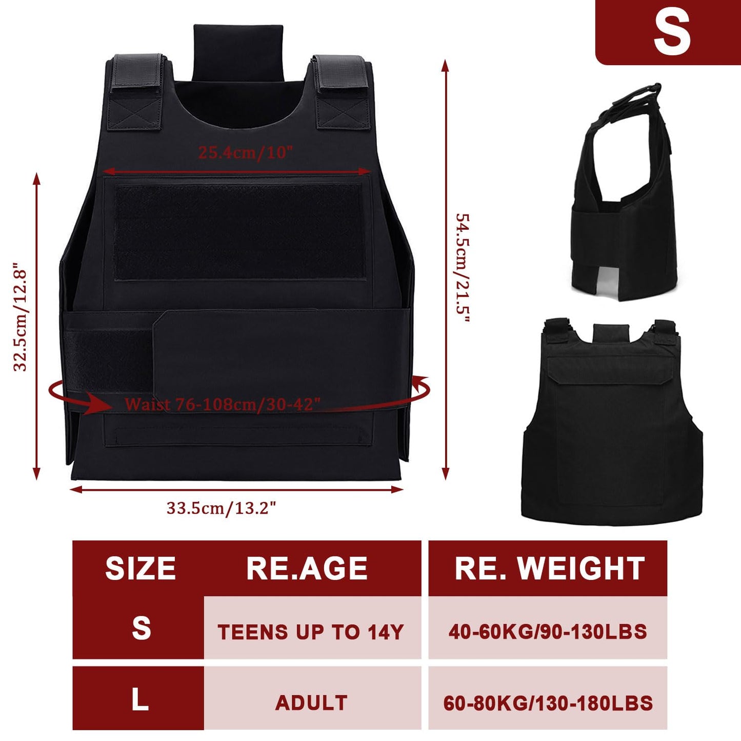 Favuit Tactical Vest for Men, Adjustable Airsoft Paintball Training Vest Lightweight Breathable Outdoor Cosplay Game Costume (M)