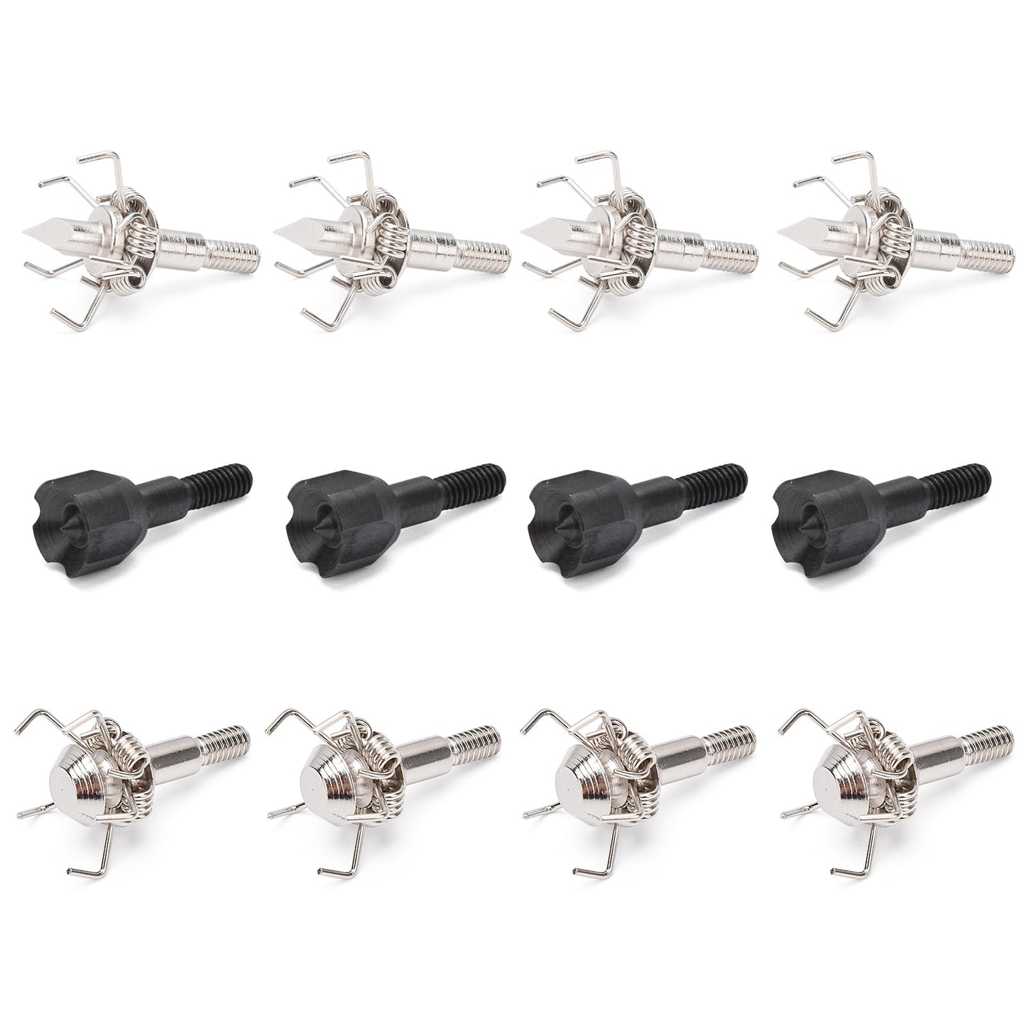 YLS 100 Grain Small Game Broadheads Judo Points Hammer with Broadhead Case for Hunting Arrow Tips Screw-in Arrowheads 12pcs