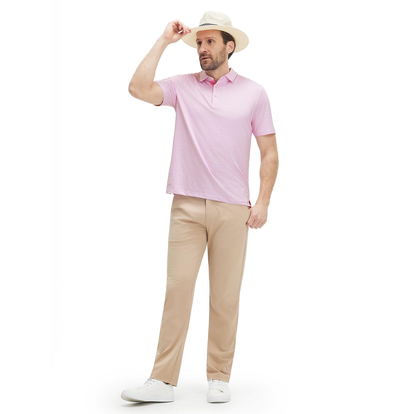 M MAELREG Polo Shirts for Men Quick Dry Fit Short Sleeve Performance Moisture Wicking Print Men’s Golf Shirts
