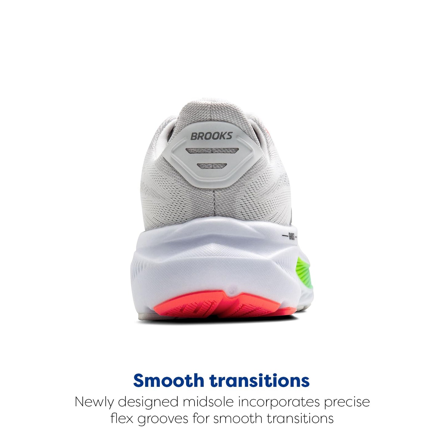 Brooks Men’s Ghost 17 Neutral Running Shoe - White/Pink Clay/Gecko - 14 Wide