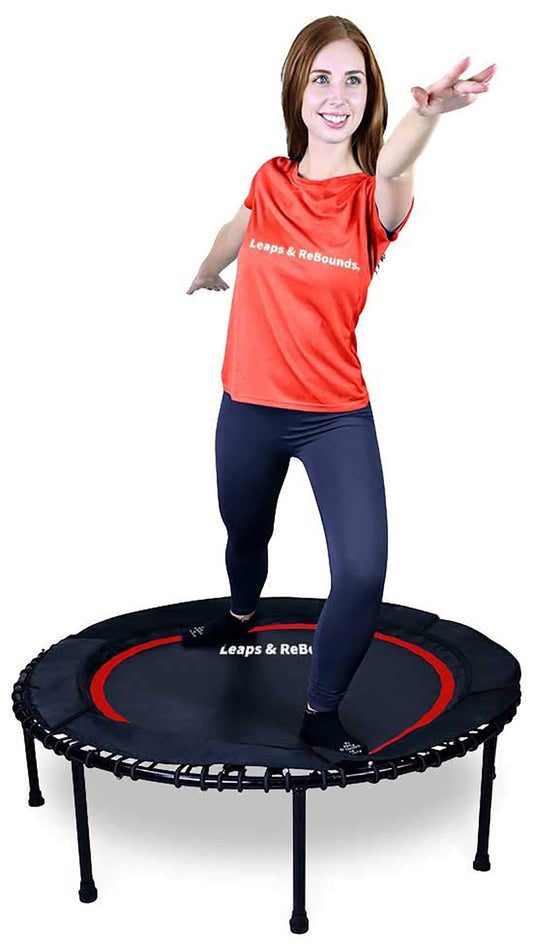 Leaps and ReBounds Trampoline for Adults and Kids - Rebounder with Online Workout Videos - for Outdoor Games, Fitness, and Recreational Activities - Safe, Quiet, Durable Cardio Exercise Equipment