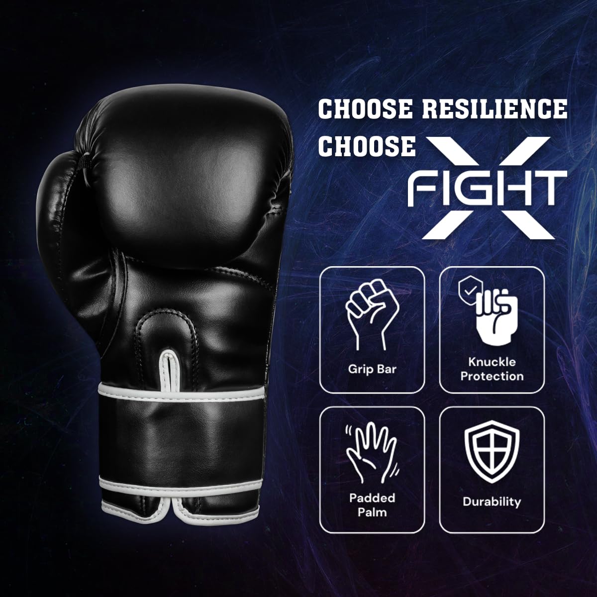 FightX Professional Boxing Gloves Men Women – Pro Training Sparring Gloves, Heavy Bag, MMA Kickboxing Muay Thai Gloves – Hook & Loop with Wrist Support – 12 Oz Guantes de Boxeo (6 8 10 14 16 Oz)(FB)