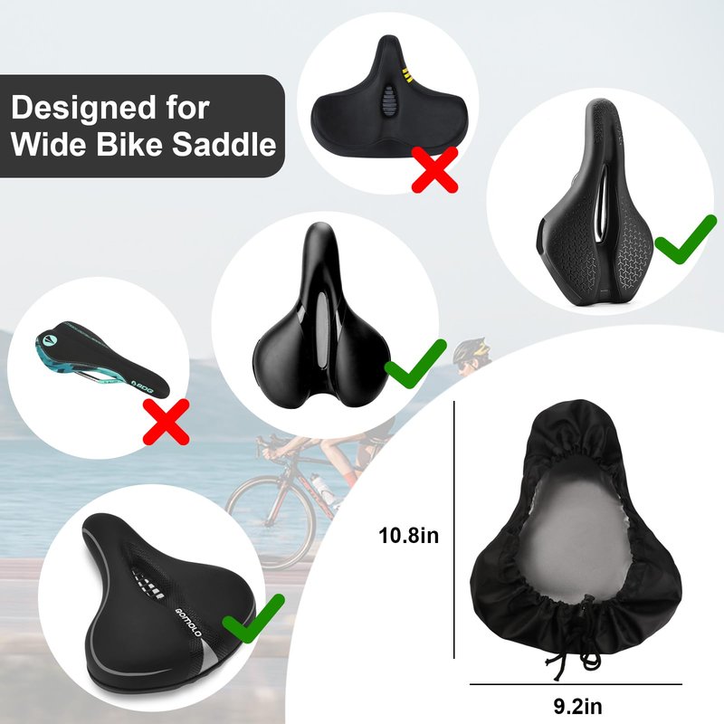 Miruchertter 2 PCS Bike Seat Cover Waterproof Bike Saddle Cover Bicycle Seat Rain Cover with Drawstring Bike Cushion Seat Protector for Rainproof Dustproof