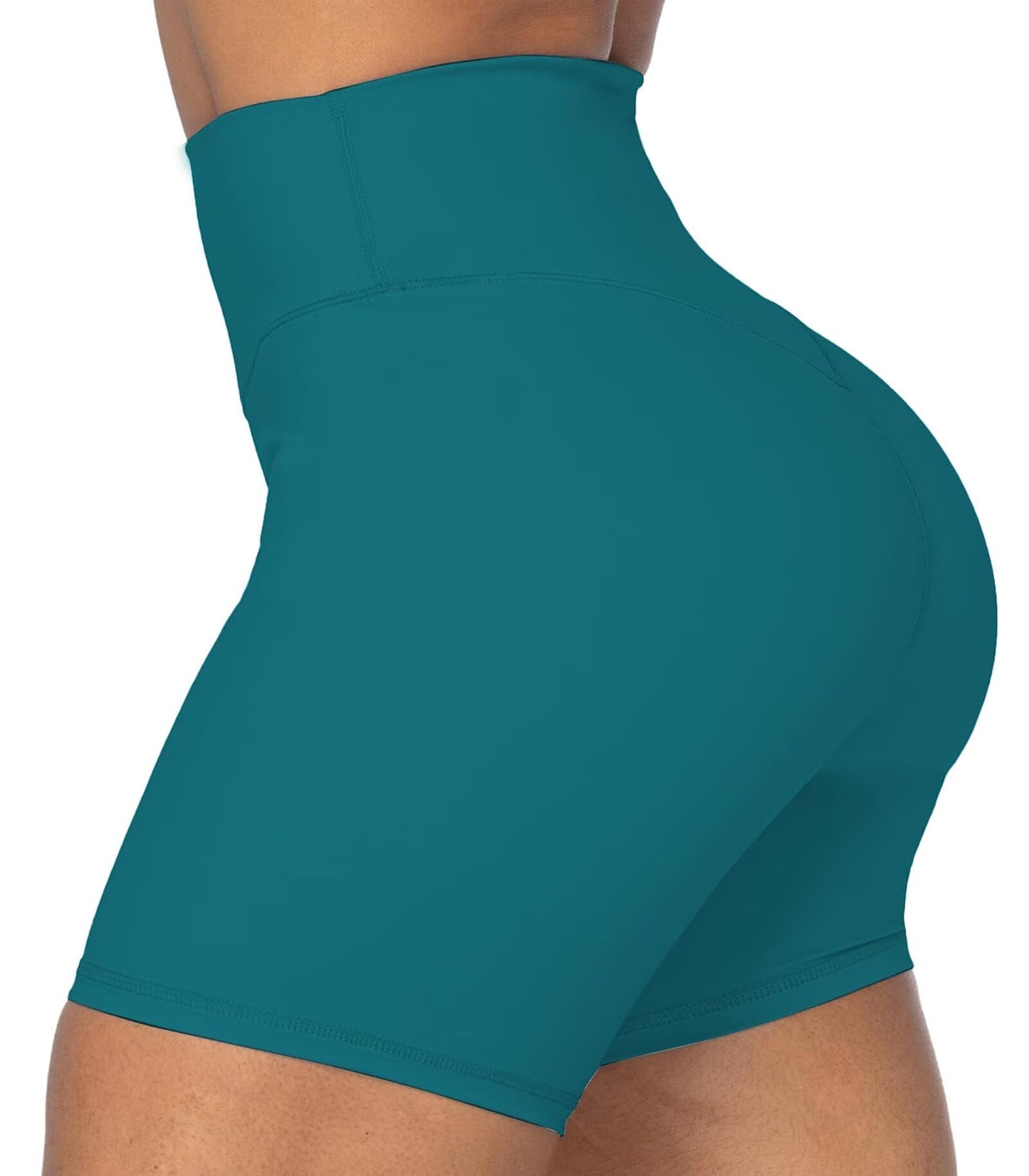 Sunzel Women's Biker Shorts in High Waist Tummy Control with No Front Seam 5" Deep Lagoon Medium