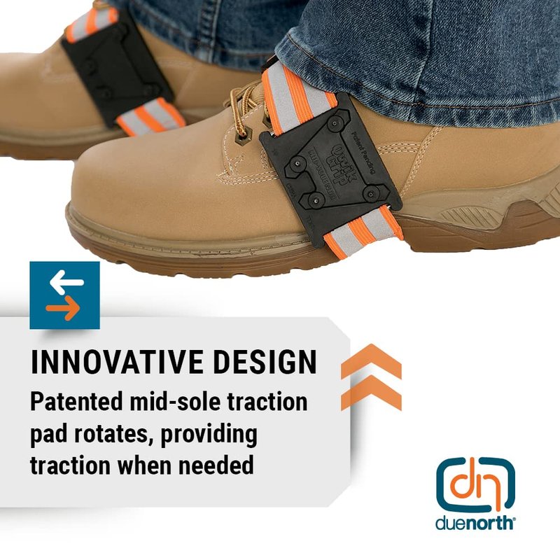 Due North Mid-Sole Ice Cleats - Winter Traction for Snow - Rotatable For Indoor/Outdoors, Driving, Or Walking (1 Pair)