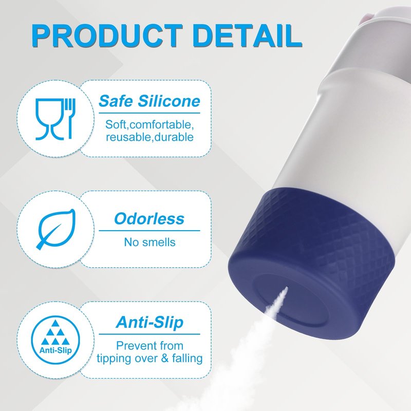 PATIKIL Silicone Water Bottle Boot, 2 Pcs 4 Inch Water Bottle Protective Sleeves 32-40 oz Anti-Slip Bottom Cover Sleeve Accessory Protector for Sports Water Bottles, Blue