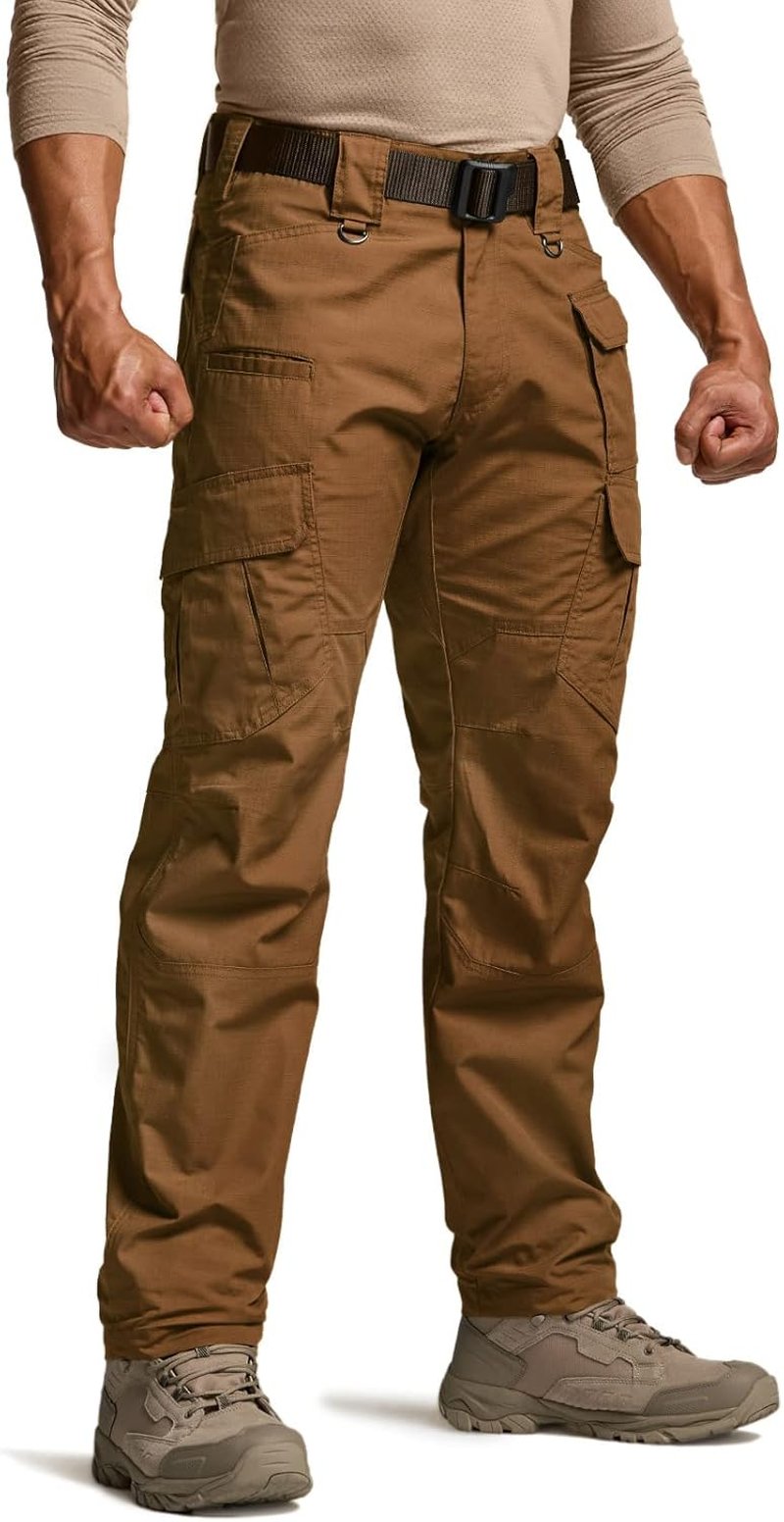 CQR Men's Tactical Pants - Water Resistant Ripstop Cargo Design | Lightweight EDC Work & Hiking Wear