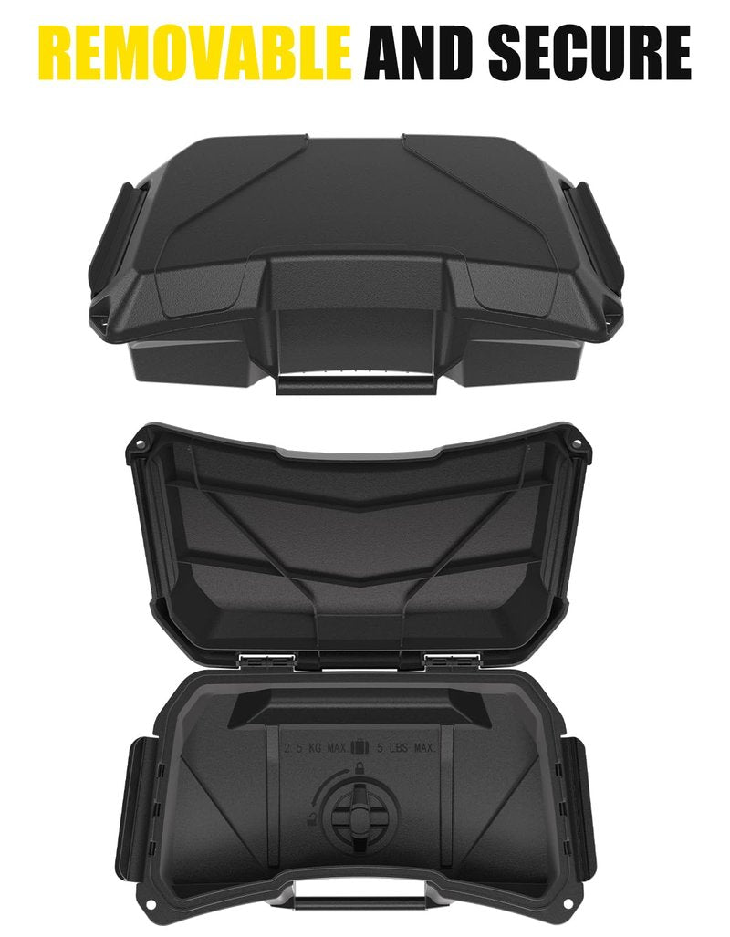 XATVXUTV Removable Cargo Storage Box for Can Am Outlander, 2 GAL(7.5L) Front Rear Storage Bin Waterproof Back Seat Rack Box for Can-Am Outlander L MAX 6X6 Accessories, ATV Replace OEM #708200408