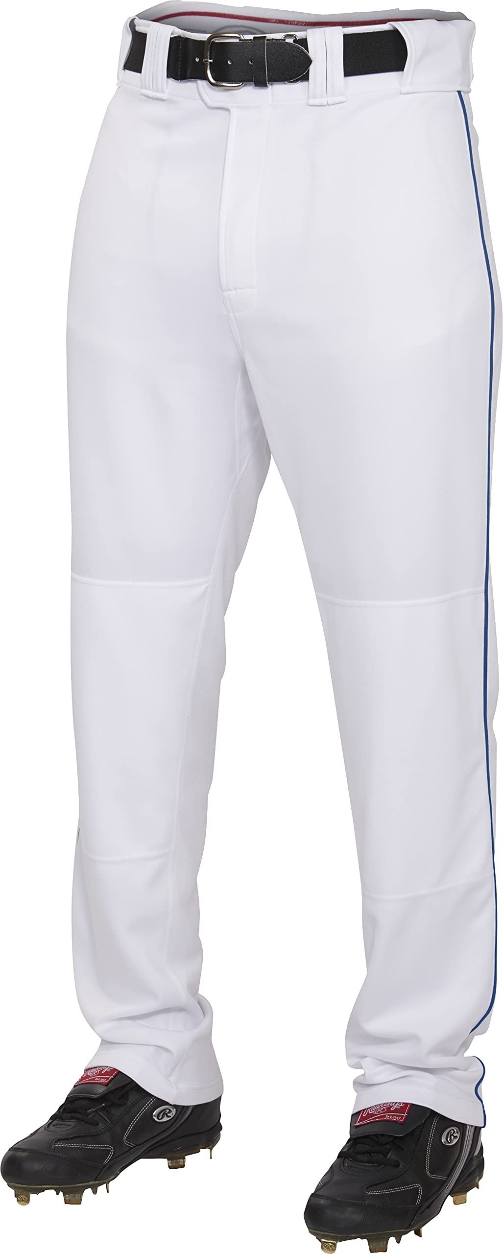 Rawlings | PRO 150 Series Baseball Pants | Youth Medium | Piped | White / Navy | Relaxed Fit