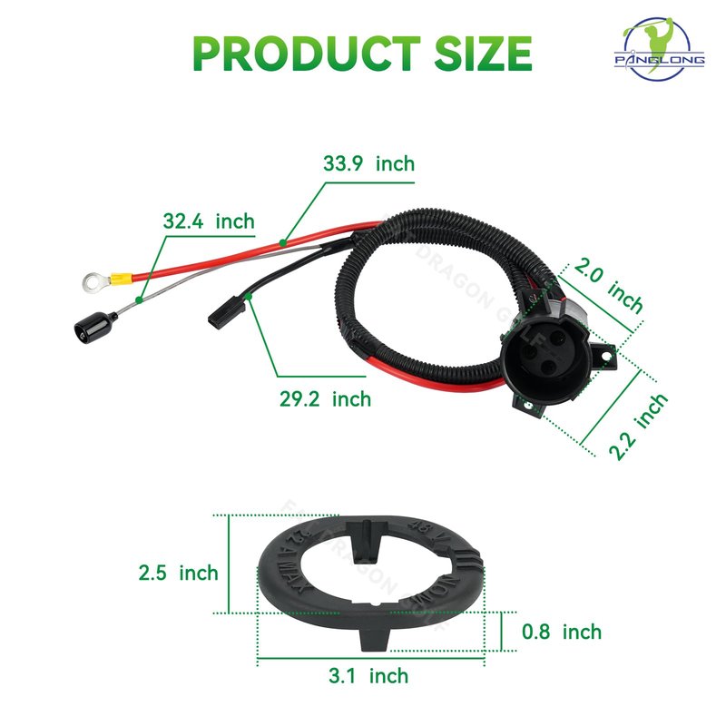 Panglong Club Car Precedent Charger Receptacle with Socket Trim-Club Car Precedent Charger Port, 48 Volt Charger DC Receptacle Port, Fits 2004-2013 Club Car Precedent Electric, OEM #103375501