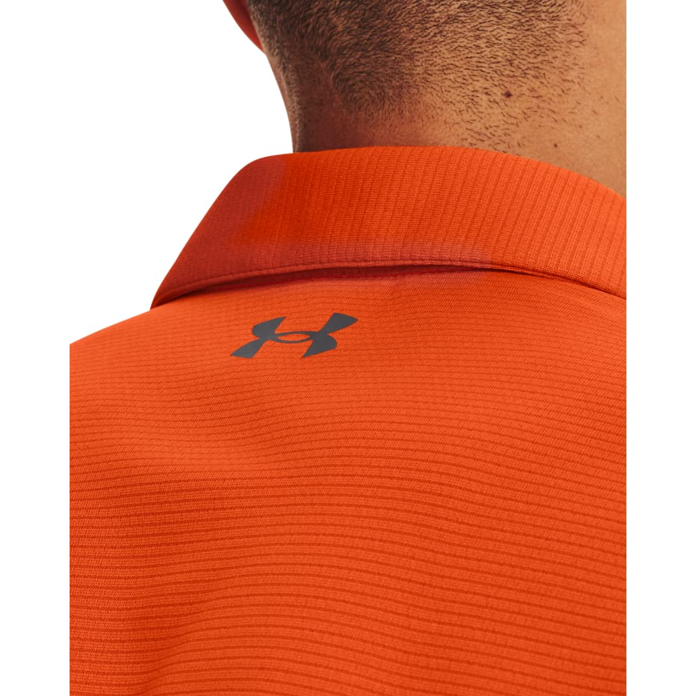 Under Armour Men's Tech Golf Polo, Team Orange (800)/Graphite, Large Tall