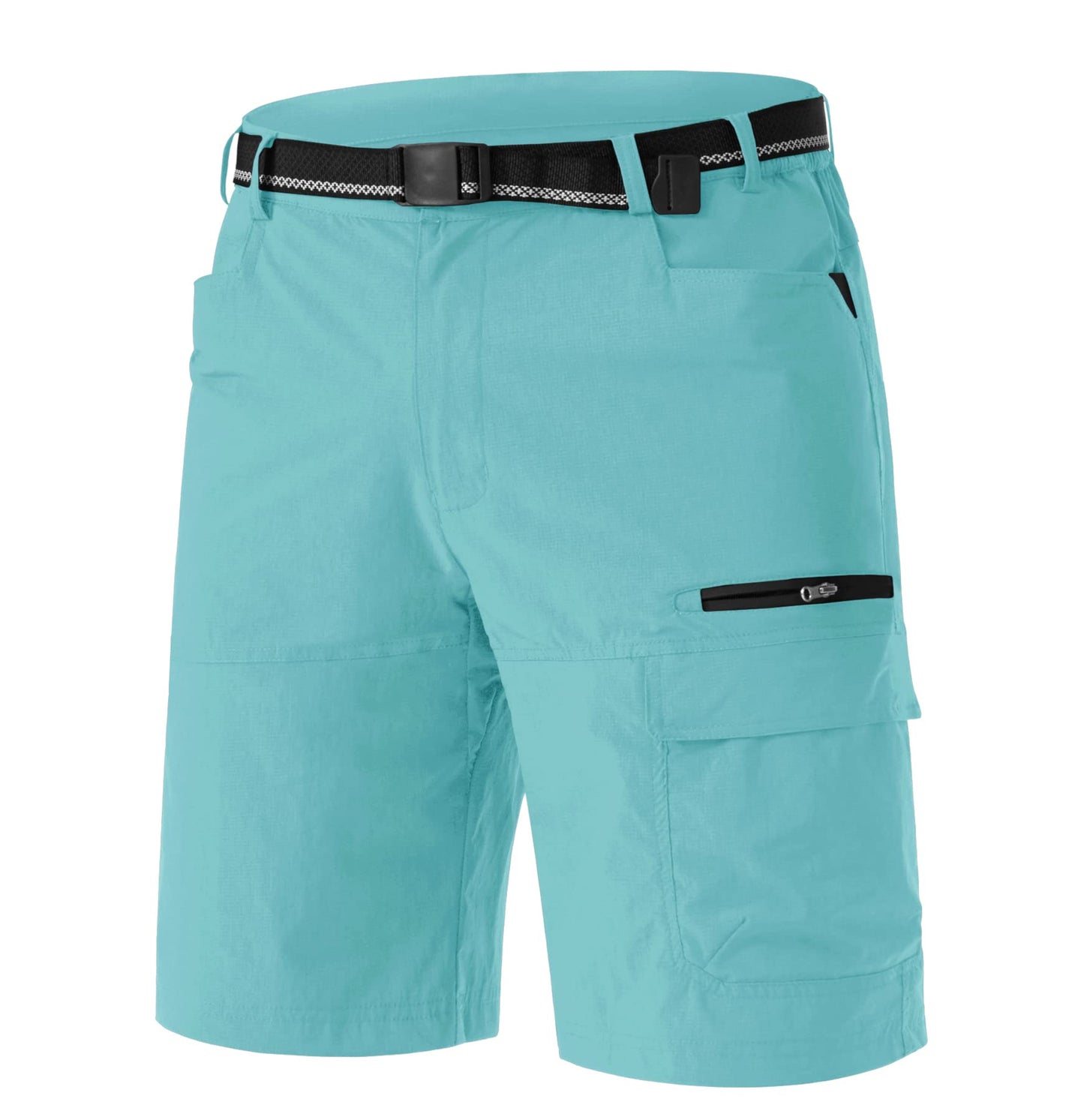 TACVASEN Mens Hiking Cargo Shorts Outdoor Casual Lightweight Quick Dry Waterproof Breathable Fishing Dress Shorts Water Blue 38