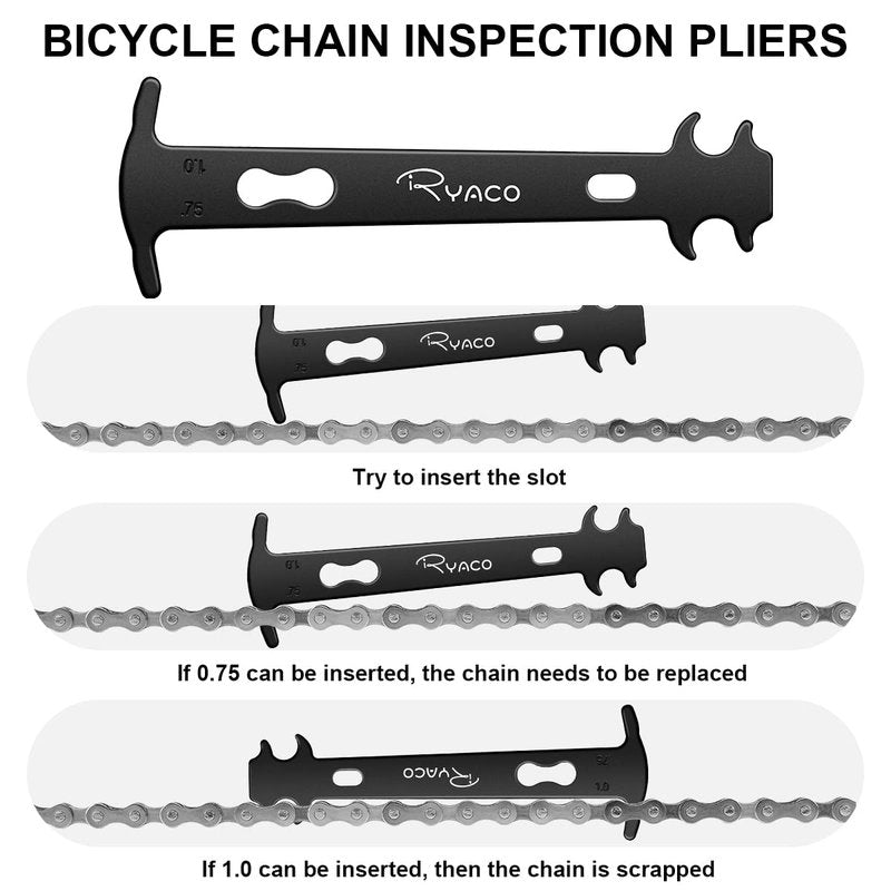 Ryaco Bike Chain Tools Set, Bicycle Link Plier, Chain Cutter, Chain Inspection Caliper Included for 6/7/8/9/10 Speed Chains Link Repair, Professional Tool Kit, Suit for Road Mountain Sports Bike