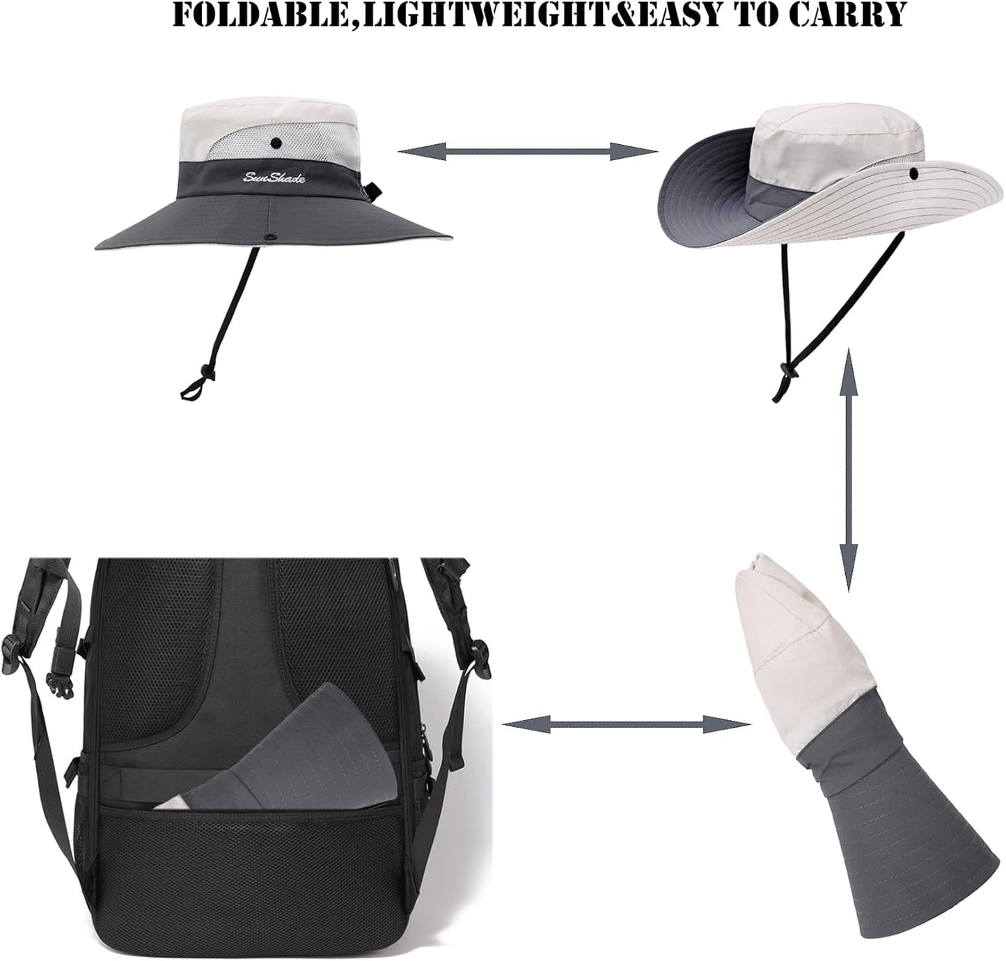 Women's Summer Sun Hat - Wide Brim UV Protection | Foldable Cool Mesh Bucket Hat for Outdoor Adventures