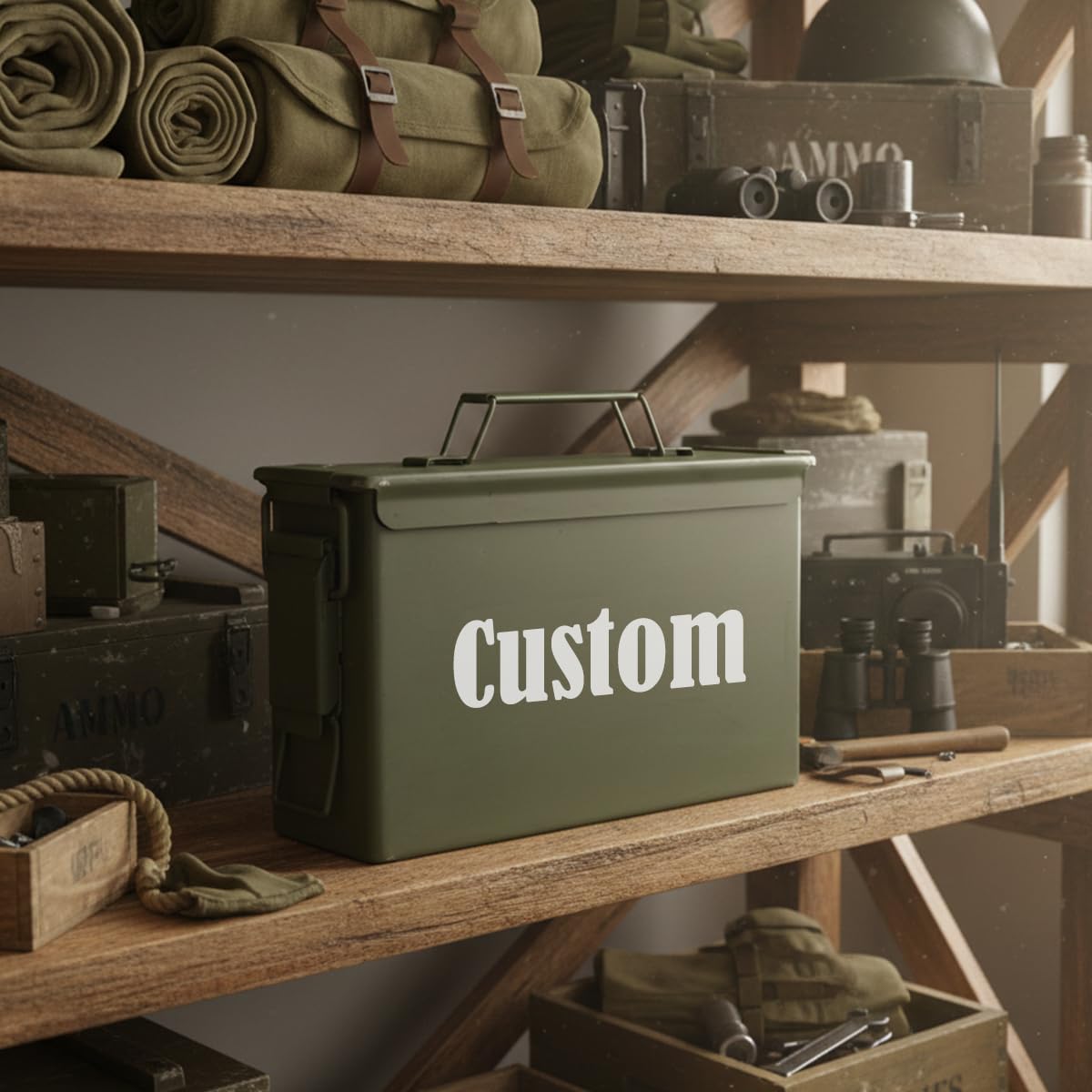Extrabily Custom Ammo Box Produced in Texas-Personalized Ammunition Can-Gifts For Him-Gifts For Men-Birthday Gifts For Men-Military Gift-Anniversary Gift（30Cal/50 Cal）