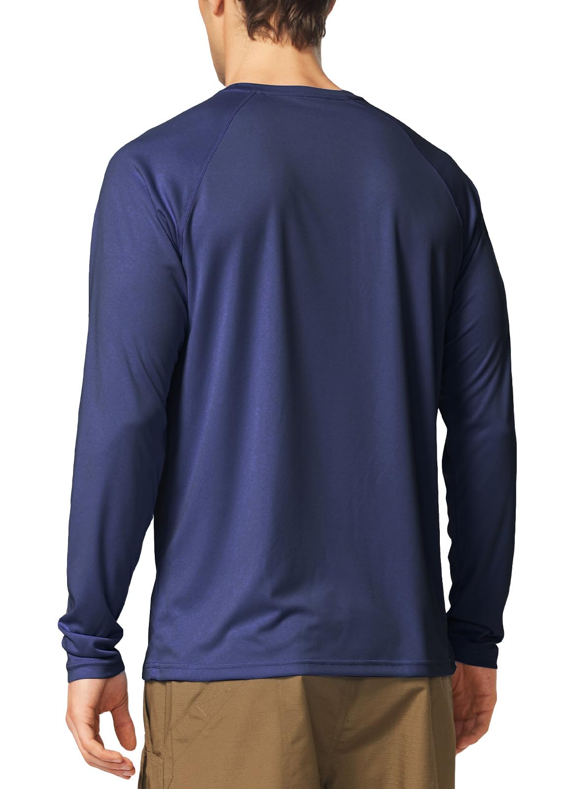 baleaf Mens UPF 50+ Sun Protection Shirts Long Sleeve Rash Guard, Quick Dry 4-Way Stretch for Fishing Swimming Surfing 01-Bluish Violet S