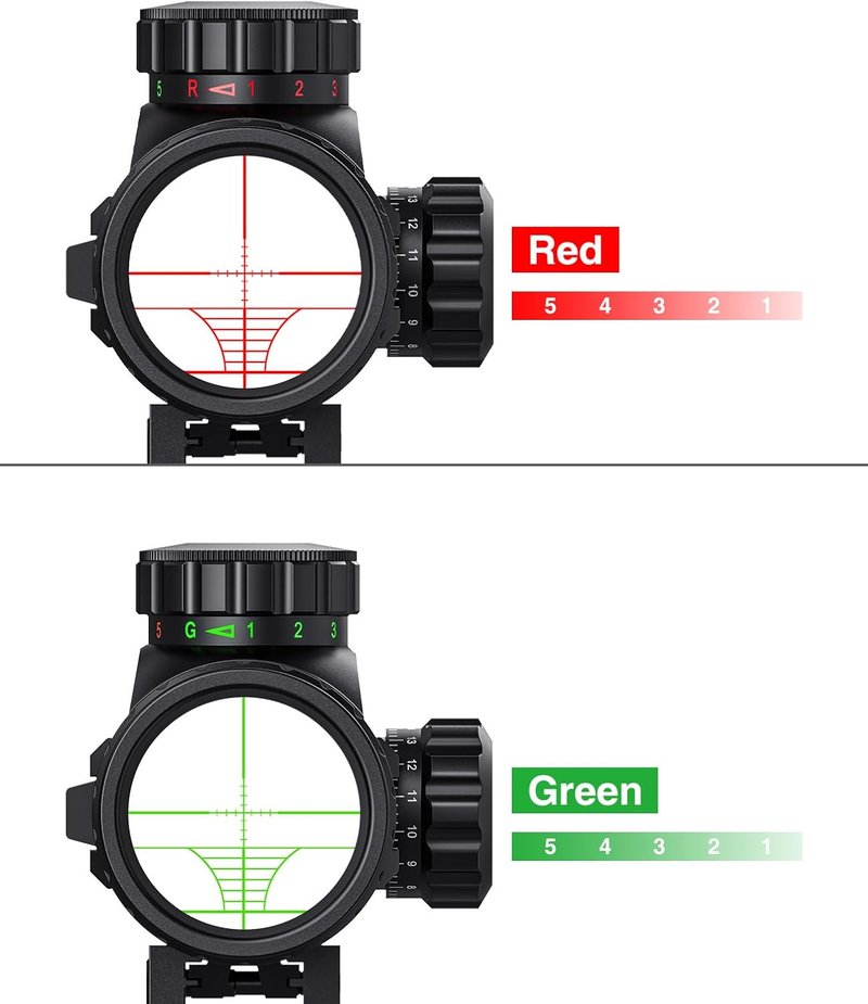 MidTen 4-16x50 AO Hunting Rifle Scope - Dual Illuminated Optics & Holographic Red/Green Dot Sight | Laser Sight & Flashlight
