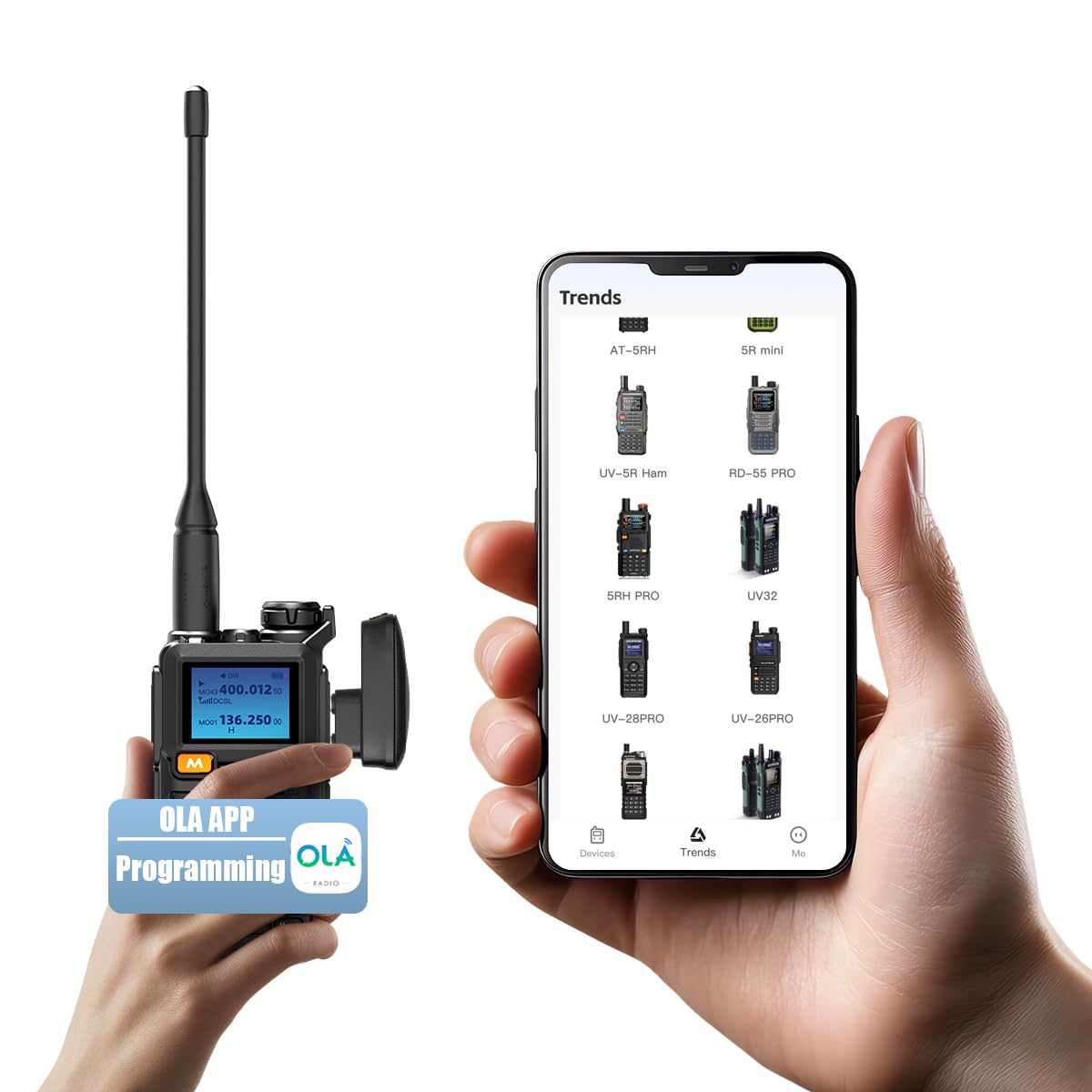 Baofeng Wireless Programming Cable Alternative, BT-1AD Bluetooth Adapter for UV-5R BF-888S UV-82 GT-3, Two Way Radio Programmer via iOS & Android App, No PC Driver Needed (K-Plug)