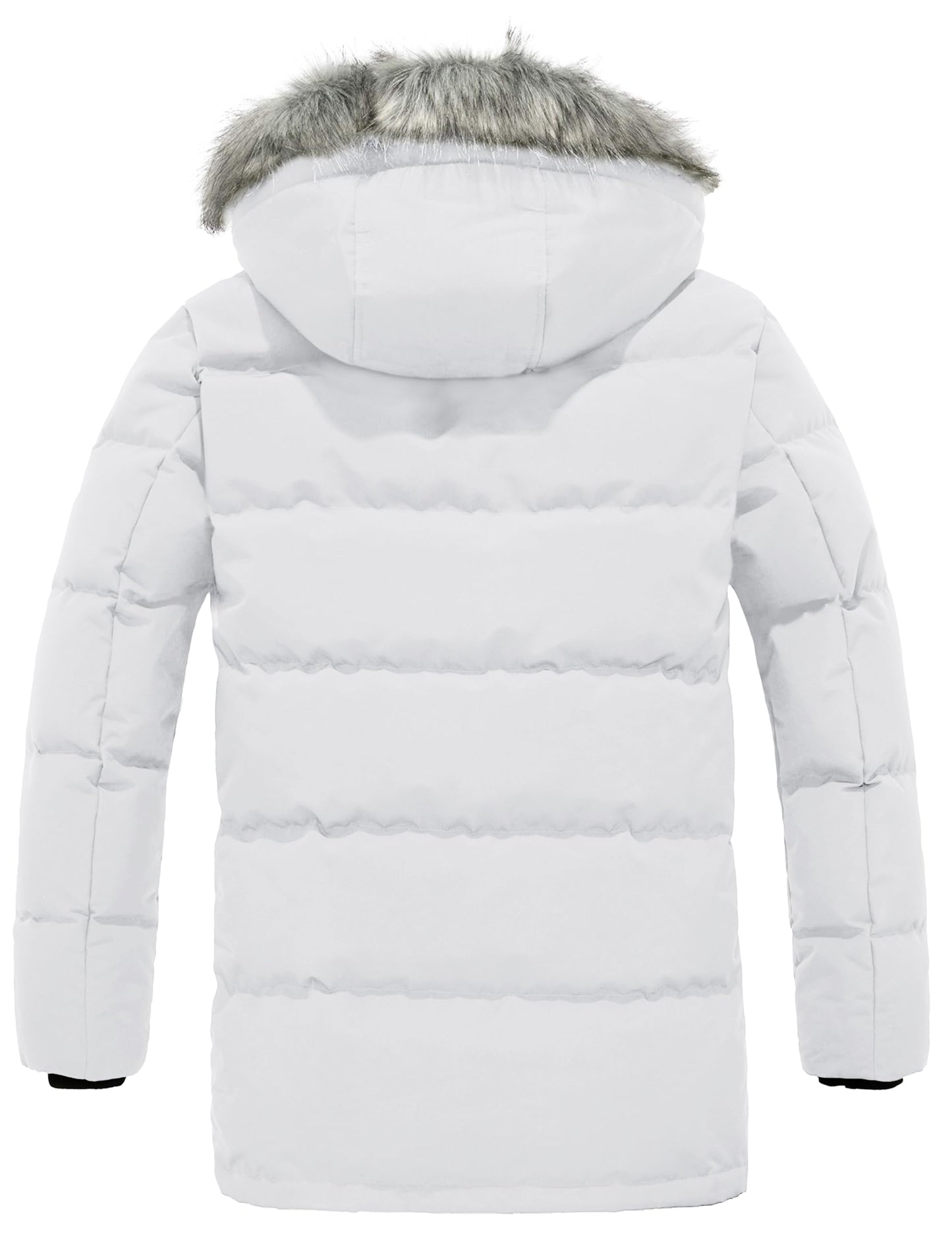 wantdo Men's Warm Winter Coats Thick Puffer Coats Short Winter Parka (White, X-Large)