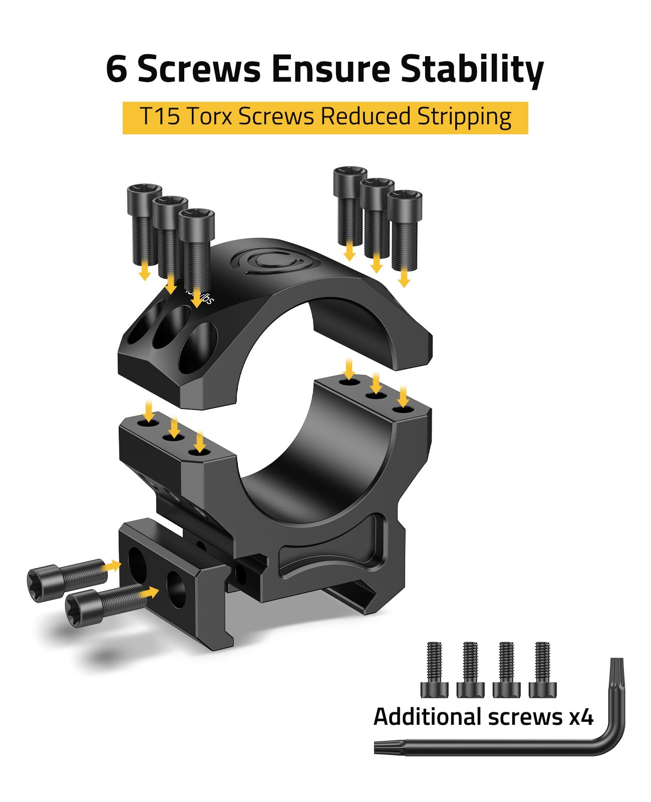 CVLIFE Precision Scope Rings Mount - 30mm Scope Rings for Picatinny Rail - 20mm Medium Profile Mount - 2 Pieces