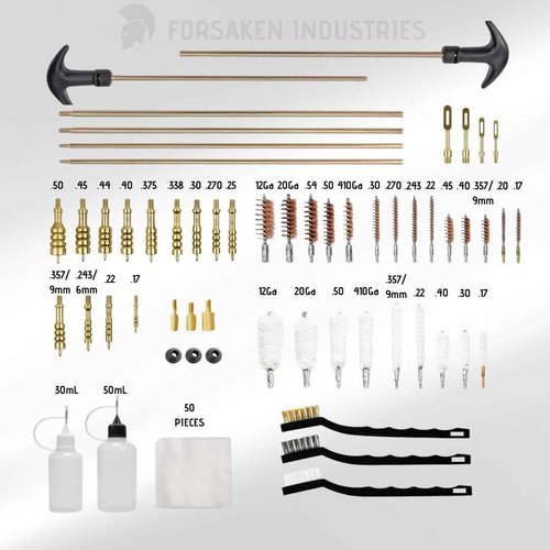 Gun Cleaning Kit - Rifle, Shotgun, Handgun, Pistol Cleaning Kit with Brass Jags, Brushes, Cleaning Mat with Magnets, Star Chamber Cleaning Pads - Universal Gun Cleaning Supplies - Gun Cleaner Kit, CLP