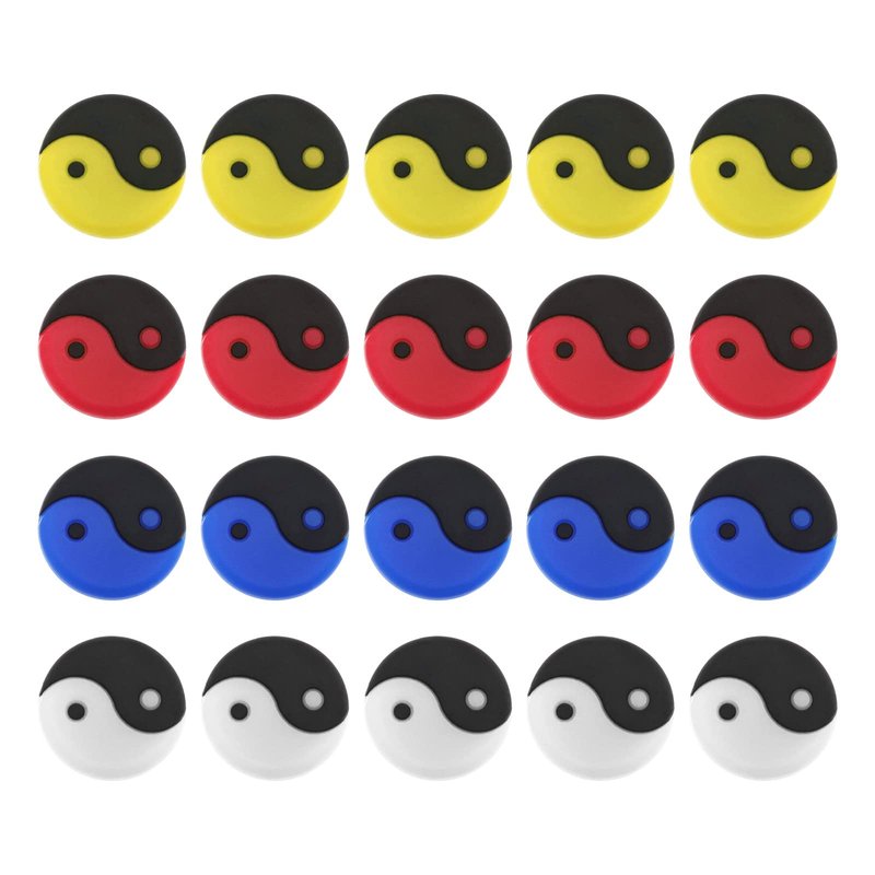 SING F LTD 20PCS Tennis Racket Shock Absorbers Traditional Chinese Tai Chi Yin Yang Pattern Silicone Vibration Dampeners for Tennis Player Sports Enthusiast