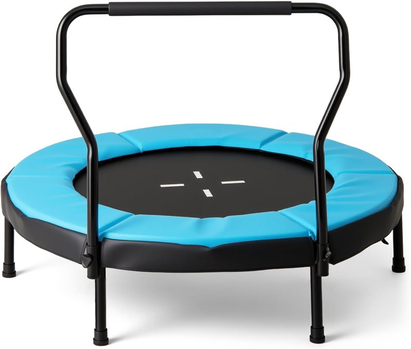 GYMAX Mini Fitness Trampoline - 40" Rebounder with Detachable Handle & Safety Foam Pad | Indoor/Outdoor Exercise for Kids & Adults