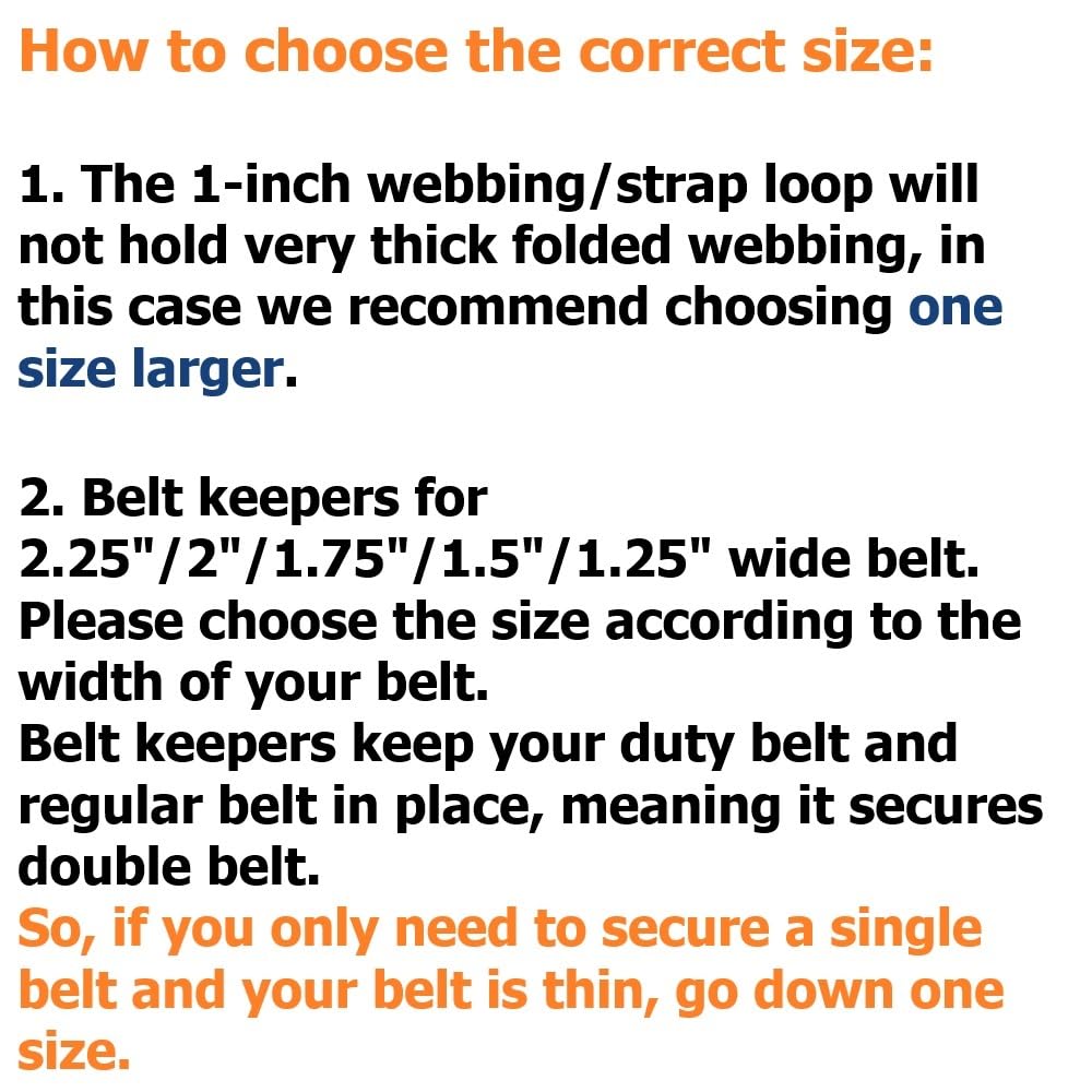 TACNEX Duty Belt Keepers w/Hook & Loop Closure for 1.5" Wide Utility Belt Loop Stays Nylon Tactical Strap Holder Retainer Police Law Enforcement Security Military Accessories RG