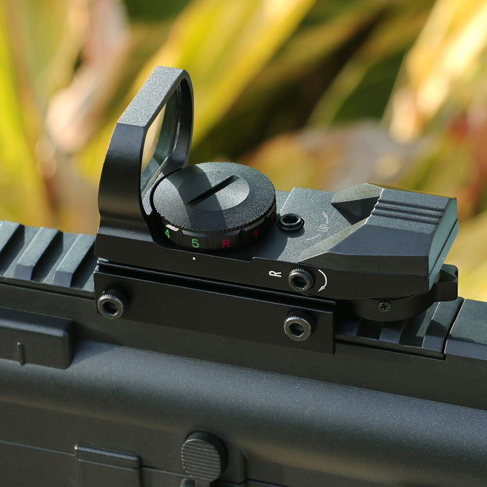 Feyachi Reflex Sight - Adjustable Reticle (4 Styles) Both Red and Green in one Sight!