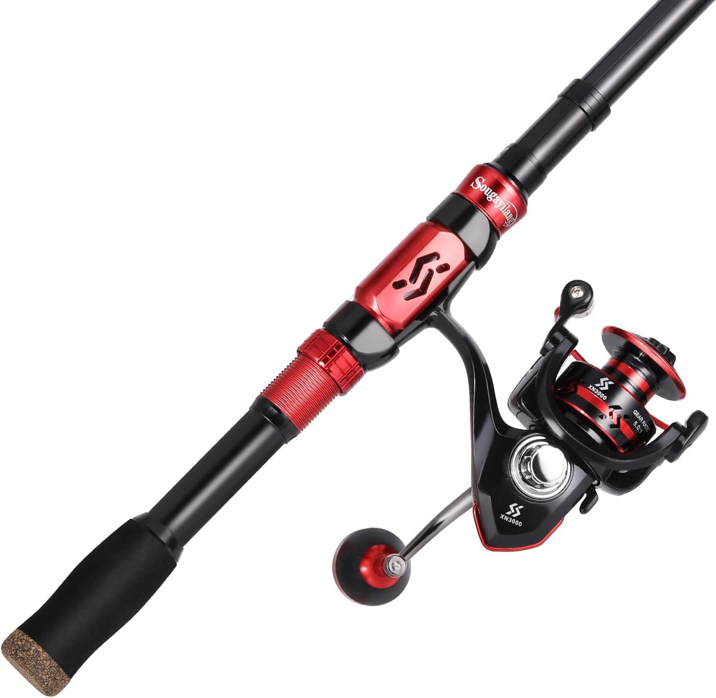 Sougayilang Fishing Pole - Portable Spinning Reel Combo for Anglers | Lightweight Design