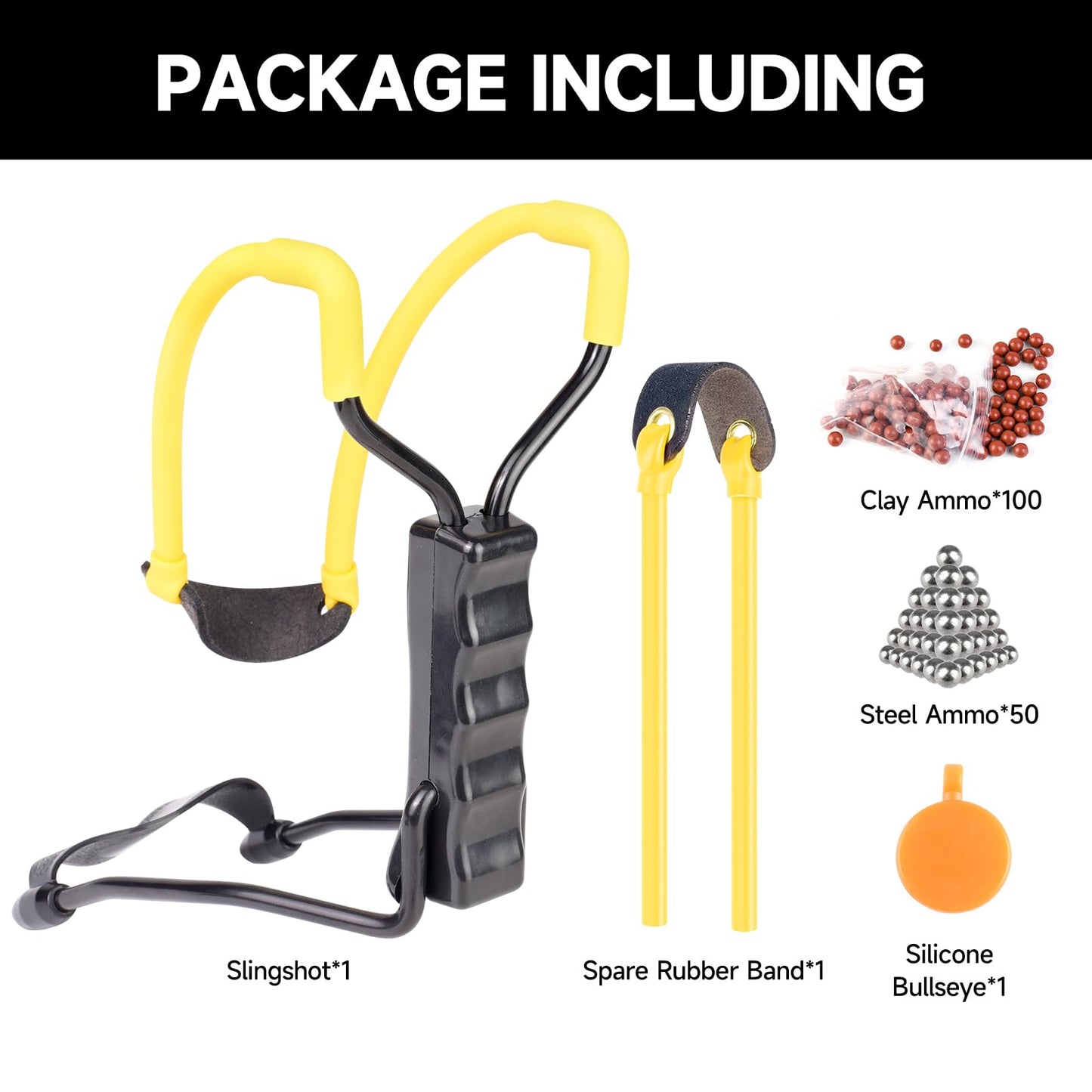 Catch&Hunt Wrist Rocket Slingshot for Adults, Foldable Powerful Professional Shooting Sling Shot, with Ammo, Spare Rubber Band,Target（Basic Style）