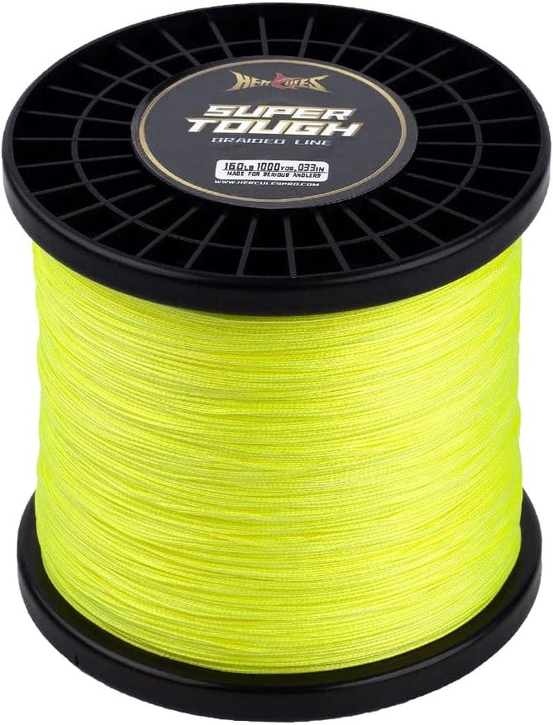 HERCULES Super Tough Braided Fishing Line - 4/8 Strands, 4lb to 160lb Strength | 150/300/500/1000 Yards for Saltwater
